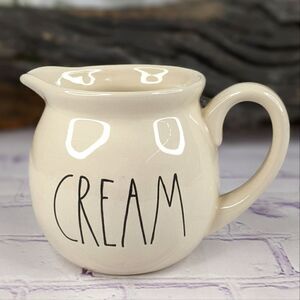 Rae Dunn CREAM Ceramic Creamer Pitcher with Handle